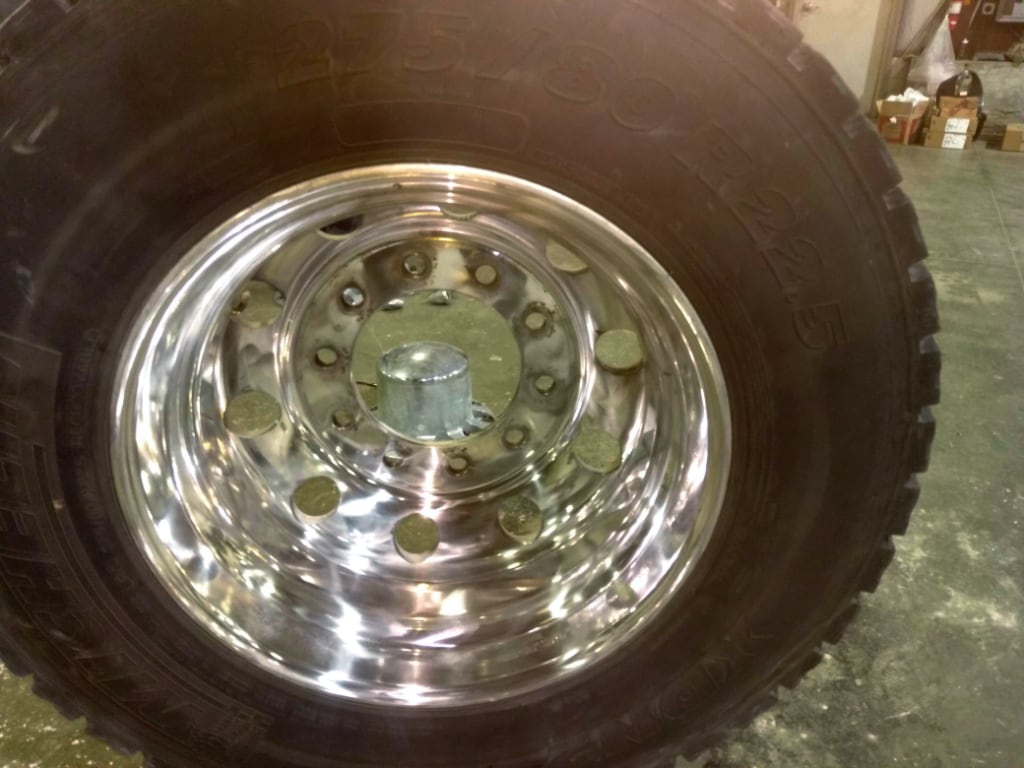 Truck wheel after polishing